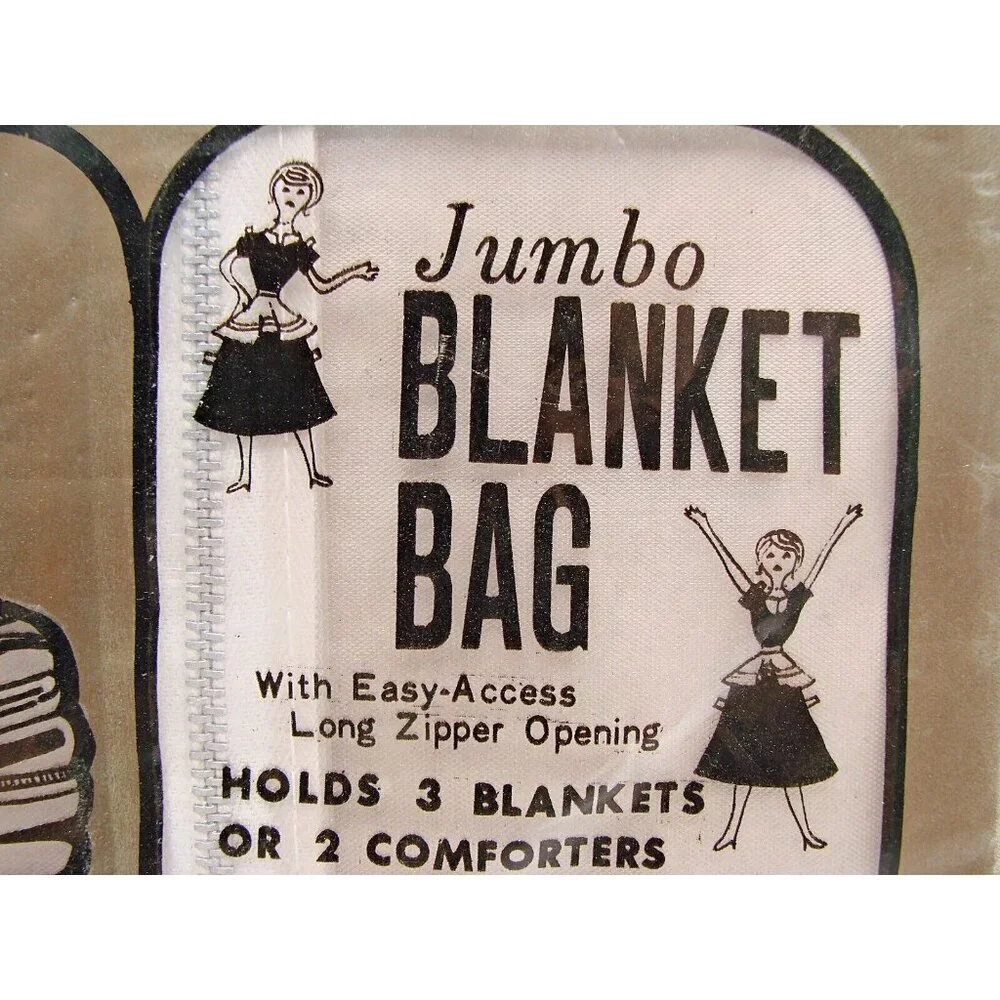 Closet Aids Jumbo Blanket Bag Storage Easy Access Long Zipper Opening 3 Blankets